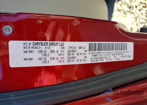 2013 Chrysler Town & Country Touring из США, поврежденный, VIN 2C4RC1BG6DR744728